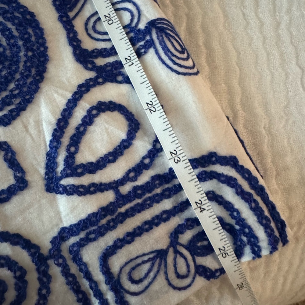 Tuckernuck l White & Royal Blue Applique Santorini Mini Dress l M - Picture 12 of 12